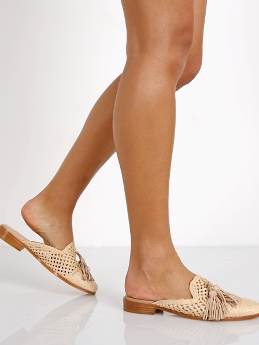 Schutz Polyni Woven Tassel Slide Natural 9.5 - Picture 6 of 12